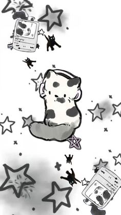 a cartoon character flying through the air surrounded by stars