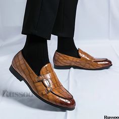 Russoo - Mens Double Monk Strap Loafers: Sophisticated Footwear for Business, Office, and Formal Occasions Throughout the Seasons Fashion Design Men, Men Dress Shoes, Double Monk Strap, Mens Rain Boots, Casual Leather Shoes, Mens Canvas Shoes, Mens Snow Boots, Men Loafers, Formal Shoes For Men