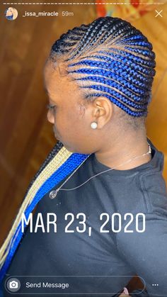 Blue Cornrows, Cornrows Braids, Protective Hairstyles, Braid Styles, Favorite Color, Braided Hairstyles, Dreadlocks