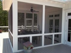 the back porch is covered with glass doors