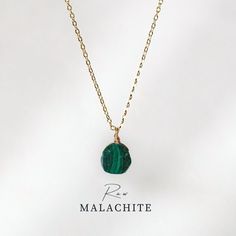 Raw malachite necklace / pendant Handpicked raw gemstone, where the stone is wrapped with fine high quality wire. The simple design allows this necklace to be worn with all outfits and makes a great gift for you and your loved ones. ✺ MATERIAL ✺  Pendant Only (Only Pendant):  Wire Material  -Gold Filled (waterproof, thick real gold layer) -sterling silver 925  With Chain (With Chain): - Delicate Gold (Gold Plated) - Delicate Silver (Sterling Silver 925) Natural rough malachite stone Size: 8-10mm Healing Malachite Gemstone Necklace, Green Agate Hand-wrapped Necklaces, Green Agate Hand Wrapped Necklaces, Green Hand Wrapped Agate Necklaces, Green Malachite Wire Wrapped Jewelry, Malachite Pendant Necklace As Gift, Malachite Pendant Necklace With Natural Stones, Malachite Pendant Necklace For Gift, Malachite Gemstone Necklace For Gift