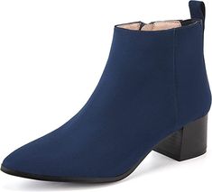 【Feature】Ankle boots for women, block chunky mid heel, side zipper for easy slip on and off, faux leather/suede cover, fashion pointed toe, all these complete your charming outlook Dress Chelsea Boots, Womens Ankle Boots, Mid Heel, Chunky Heel, Chunky Heels, Heeled Mules, Side Zipper