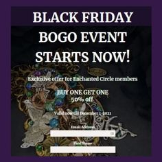 the black friday bog event starts now with an email to shop for jewelry and watches