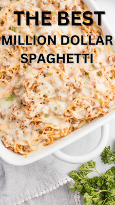 This million-dollar spaghetti recipe will become your go-to pasta bake! Featuring sausage, marinara, and plenty of cheese, it's the perfect family-friendly comfort food meal. Million Dollar Baked Spaghetti Recipe, Cbm Million Dollar Pasta, Cheesy Baked Pasta Recipes, Mozzarella Baked Spaghetti, Million Dollar Spaghetti Bake, Spaghetti Cream Cheese Recipes, Million Spaghetti, Million Dollar Spaghetti With Cream Cheese, Million Dollar Spaghetti Alfredo