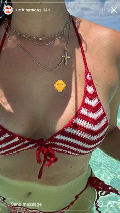 Red Things To Crochet, I Just Came From Outfit, Bikinis Crochet, Crochet Swim, Crochet Business, Crochet Clothing And Accessories, Crochet Fashion Patterns