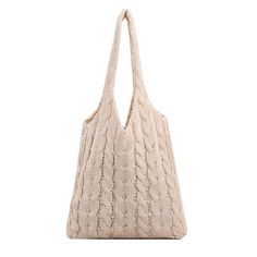 a white knitted bag on a white background