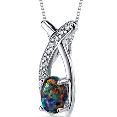 A galaxy of colors Embrace the enchanting feeling of the Northern Borealis This graceful pendant features an oval shape Peora created Opal gemstone in .925 sterling silver. Responsibly sourced in every sense, our created Opal gemstones are physically, chemically, and optically identical to their natural counterparts. We're big fans of eco-luxury. Handcrafted in pure .925 sterling silver goodness, this pendant has been carefully coated in an elegant rhodium finish. Our artisans are expertly trained in this process which fortifies the pendant's strength, shine and brilliance. Main Stone Lab Created Opal 0.75 Carats, oval shape, 7 x 5 mm Black color with a SI1-S2 clarity Accent Stone Cubic Zirconia Round shape, 1 x 1 mm White color with a VS1-VS2 clarity Metal .925 Sterling Silver 925 stamp, Alexandrite Necklace, Ring Necklace Men, Black Opal Pendant, Blue Sapphire Bracelet, Iridescent Black, Peridot Bracelet, Blue Sapphire Necklace, Opal Pendant Necklace, Garden Pond