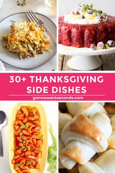 thanksgiving side dishes with text overlay that reads 30 + thanksgiving side dishes on it