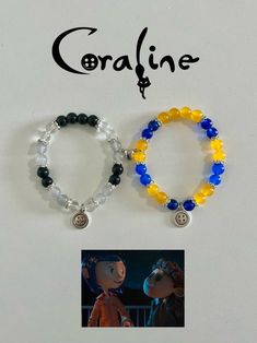 Matching Glass Bead Bracelets, Matching Bracelet Ideas, Glass Bead Bracelet Ideas, Coraline Wybie, Beaded Bracelet Diy, Diy Kandi Bracelets, Matching Couple Bracelets, Pony Bead Bracelets