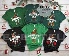 Get into the holiday spirit with our Custom Elf Shirts, perfect for Christmas! These playful tees are designed for everyone, from kids to adults, making them a great choice for family gatherings, holiday parties, or cozy nights at home. Each shirt is made from soft, high-quality fabric to ensure comfort while you're spreading holiday cheer. Personalize them with your own saying or name to add a special touch to your festivities! Available in a variety of colors and sizes, our elf shirts are a de Elf Christmas Shirts Funny, Elf Theme Shirts, Im The Blank Elf Shirts, Funny Christmas Shirts Elf, Elf Quote Christmas Shirts, Anime Elf, Elf Shirt, Funny Christmas Shirts, Family Gathering