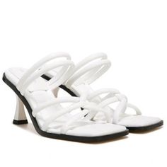 Bright White Strappy Sandals Intertwined Straps Amplify The Contemporary Appeal Of A Polished Sandal Set On A Slightly Flared Heel. Very Comfy Cushioned Strappy Heels We Can't Stop Raving About The Strappy Savanna's With Their Flared Heel And Bold Colorways. It's Not Everyday You Hear A Shoe This Small Talk So Loud. White Strappy Sandals, Small Talk, Strappy Sandals Heels, Sam Edelman Shoes, Strappy Heels, Strappy Sandals, White Cream, Sam Edelman, Women's Sandals