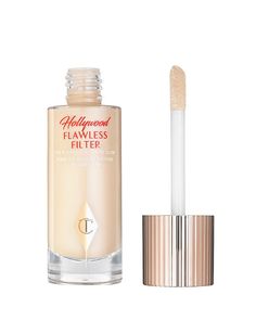 These Skin Perfectors Blur Away Everything — Except A Believable Glow #refinery29 https://www.refinery29.com/blur-makeup-products#slide-2 Charlotte Tilbury Hollywood Flawless Filter, Charlotte Tilbury Hollywood Flawless, Hollywood Flawless Filter, Flawless Filter, Red Carpet Makeup, Celebrity Skin, Glossy Makeup, Face Palette, Makeup Needs