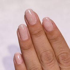 Transluce Shimmer French Tops Nails, Clear Glitter Nails, Grad Nails, Ilnp Nail Polish, Jelly Nail Polish, Blush Pink Nails, Bridal Nails Designs, Boutique Nails, Jelly Nail