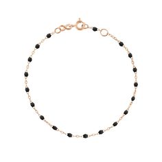 Gigi Clozeau - Classic Gigi Black bracelet, Rose Gold, 7.5 Elegant Yellow Gold Bracelets With Black Beads, Elegant Yellow Gold Bracelet With Black Beads, Elegant Black Chain Bracelet As Gift, Elegant Black Rosary Bracelet, Modern Black Beaded Bracelet, Elegant Gold Bracelets With Black Beads, Elegant Black Diamond Bracelet As A Gift, Elegant Black Diamond Bracelet Gift, Elegant Black Diamond Bracelet For Gift