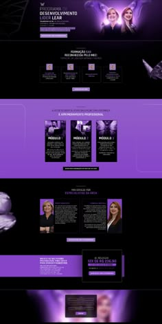 an image of a web page with purple and black colors