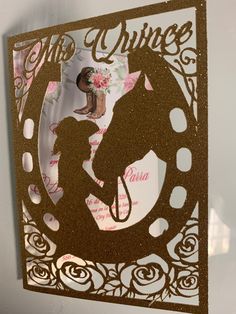 a paper cut out of a horse with the word, the prince on it