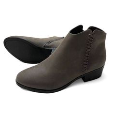 These Mia Jaice Ankle Booties In Gray, Women's Size 11, Feature A Block Heel And Faux Leather Material With A Convenient Side Zipper. Combining Modern Style With Practical Design, These Booties Are Perfect For Adding A Touch Of Sophistication To Any Outfit. New Without Tags/Box Size 11 Heel Height: 2'' 4999-73 Casual Faux Leather Boots With Zipper Closure, Casual Faux Leather Boots With Zipper, Winter Leather Booties With Zipper Closure, Mia Shoes, Size 11 Heels, Practical Design, Suede Ankle Boots, Leather Material, Ankle Booties