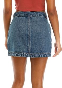 This cotton-denim wrap skirt from Levi's is a chic option for casual days. | Levi's Women's Wrapped Skirt, 29