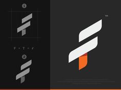 three different logos designed to look like the letter s and f, each with an orange stripe