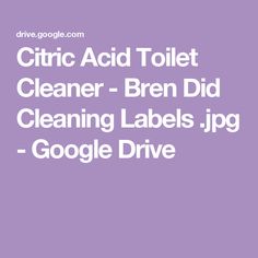 the words, clinic acid toilet cleaner - bren did cleaning labels jpg google drive