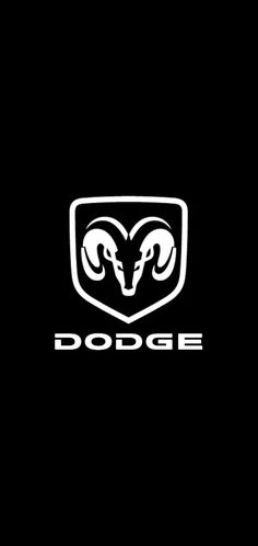 the dodge logo is shown in white on a black background, and it appears to be an alien head