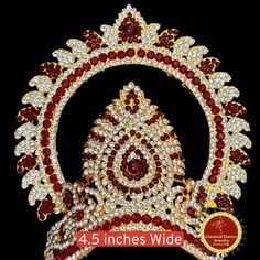 Classical Dance Jewelry Festive White Tikka For Puja, White Tikka For Puja And Navratri, White Tikka For Navratri Celebration, Red Crown Headpiece For Wedding, White Tikka For Wedding And Navratri, White Bridal Accessories For Festive Celebrations, Traditional Bridal Accessories For Festivals And Celebrations, White Tilla Tikka For Puja, Wedding Crown Headpiece For Festivals