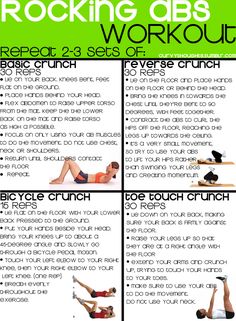 an exercise poster with instructions on how to work out