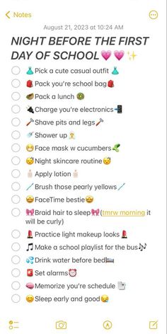 Bestiesssss here's what you can do before your first day of school !!💅📚💕 Last minute glow up Save for later      #backtoschool #2024 #nightroutine #school #schoolroutine #nightbeforethefirstdayofschool #firstdayofschool #cleangirl #aestheticgirl #getready #glowup #schoolglowup Back To School Glow Up Night Before, Glow Up Tips For The Night Before School, Things To Do The Day Before First Day Of School, What To Do The Night Before 1st Day Of School, What To Do A Day Before School, Morning Of First Day Of School Routine, Makeup First Day Of School, Makeup For The First Day Of School, Night Routine Before First Day Of School