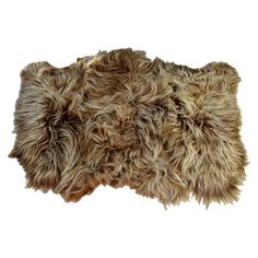 an animal fur rug is shown on a white background