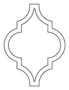 the outline of an ornamental design in black and white, with a circular shape at the center