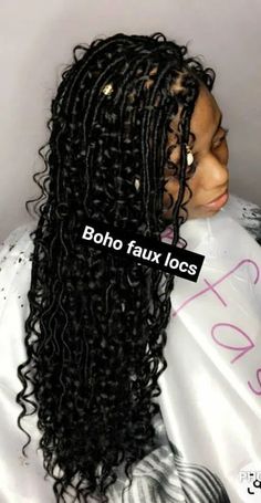 Knotless Faux Locs, Boho Faux Locs, Curly Faux Locs, Faux Locks, Braid Wig, Faux Locs Hairstyles, Box Braids Hairstyles For Black Women