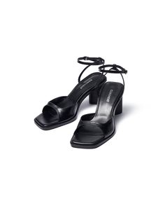 Editor's Notes COAGMENT presents stylish footwear that is perfect for various occasions as fashionable accessories.- Size adjustable buckle strap on the instep- Square shaped toe line- Rounded triangle shaped heels- Comfortable to wear Measurements(in.)- Size: KR 220MM ~ KR 260MM (35 - 39)- Heel Height: 2.76 in.*Fit true to size Composition & Care- Upper: Cowhide / Lining: Pig Skin / Insole: Latex / Outsole: Leather- Natural leather may have fine scratches and wrinkles- Bright Sleek Open Heel Buckle Closure Heels, Chic Heels With Buckle Closure And Single Toe Strap, Party Heels With Adjustable Single Toe Strap, Formal Sandals With Wrapped Heel And Square Toe, Formal Sandals With Buckle Closure And Single Toe Strap, Modern Heels With Adjustable Strap For Party, Elegant Heels With Adjustable Strap And Pointed Toe, Classic Pointed Toe Sandals With Buckle Closure, Evening Sandals With Adjustable Single Toe Strap