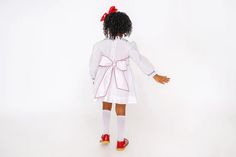 Long Sleeve Dottie Hart Dress - Worth Avenue White with Wreath Smockin – The Beaufort Bonnet Company Practically Perfect In Every Way, Beaufort Bonnet Company, Beaufort Bonnet, Practically Perfect, Little Dresses, Ribbon Bows, Hair Bows, Smocking, Final Sale