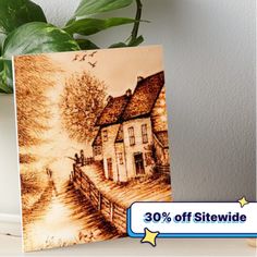 a card with an image of a house on it and the text 30 % off site