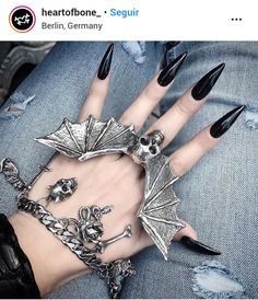 A Life Less Ordinary, Dope Jewelry Accessories, Gothic Nails, Goth Nails, Gone Forever, Magical Jewelry