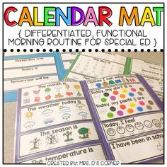 the calendar mat is filled with different activities to help students learn how to use it