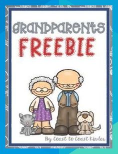 an old man and woman standing next to each other with the words grandparents's freebie