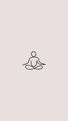 a black and white line drawing of a person sitting in a lotus position