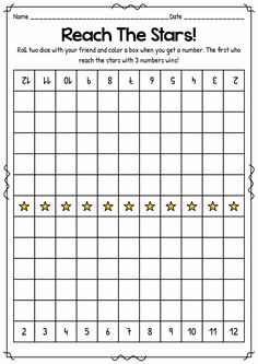 a printable worksheet for numbers and stars to help students learn how to count