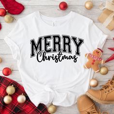 Merry Christmas T-Shirt,Christmas T-Shirt,Cute Winter T-Shirt,Christmas T-Shirt for Women,Holiday T-Shirt,Chirstmas Gift,Family Chritmas Tee **Product Details** We exclusively utilize Bella Canvas and Gildan SoftStyle brands for our printing needs, renowned for their superior quality in the industry. *Bella Canvas - Available in unisex sizes - Weighing 4.2 oz. - Solid colors crafted from 100% Combed Cotton and Ring-Spun Cotton. - Athletic Heather composed of 90% Combed and Ring-Spun Cotton, 10% Cute Christmas Tshirts, Family Matching Christmas T-shirt With Letter Print, Family Matching Holiday T-shirt With Letter Print, White Family Matching Christmas T-shirt, Holiday Family Matching T-shirt With Letter Print, Holiday Family Matching Letter Print T-shirt, Family Matching Holiday T-shirts With Letter Print, Personalized Christmas Shirts, Chirstmas Gift