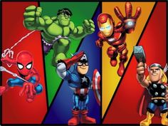 the avengers and spider - man characters are depicted in this cartoon