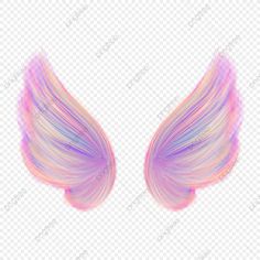 pink and blue angel wings on a white background, hd png image with transparent background