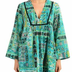 Just Cavalli Multi-Color Long Sleeve Women's Tunic Blouse Us S It 40 Country/Region Of Manufacture: Turkey Retail Value: $540.00 This Is Authentic Just Cavalli Multi-Color Long Sleeve Women's Tunic Blouse Sku: Bb-540 Model: S04dl0163 N38707 534s Material: 100% Cotton Bust: 22" Sleeves: 23" Shoulders: 14.5" Length: 31" Long Sleeve Patchwork Blouse For Beach, Spring Beach Patchwork Blouse, Patterned Tunic Blouse For Summer, Casual Patchwork Blouse For Vacation, Casual V-neck Tunic With Boho Print, Green Tunic Blouse For Vacation, Casual Green Blouse With Boho Print, Casual Boho Print V-neck Tunic, Green Beach Tunic Blouse