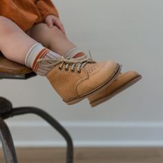 The Blair Boot in Tan is made of genuine Italian leather and lined in breathable leather which wicks away moisture. The structure of the shoe and the flexible rubber sole provide stability without weight to support your little one's early steps. We added an adorable perforation across the toe and side of the shoe. This style was specifically designed for little ones new to walking. Brown Lace-up Work Boots With Leather Sole, Brown Lace-up Work Boots With Leather Footbed, Brown Low-top Leather Shoes With Vibram Sole, Toddler Tan Boots, Brown Leather Sole Lace-up Boat Shoes, Wicks, Cotton Lace, Free Giveaway, Natural Leather