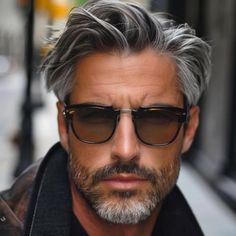 Haircut For Man, Gray Haircut, Gray Haircuts, Highlights For Men, Gray Highlights