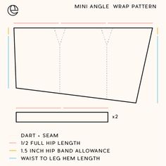 a diagram showing how to make a mini angle wrap pattern