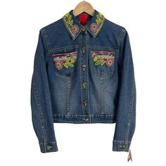 V Christina Sequin Denim Jacket Size S New With Tag Ships Next Business Day Multicolor Denim Jacket For Spring, Spring Multicolor Denim Jacket, Retro Blue Denim Jacket For Spring, Spring Retro Blue Denim Jacket, Yellow Denim Long Sleeve Outerwear, Yellow Long Sleeve Denim Outerwear, Fitted Yellow Denim Jacket For Fall, Yellow Denim Jacket For Spring, Casual Yellow Denim Jacket