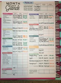 the month planner is open and ready to be filled with important dates for each month