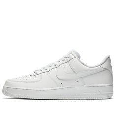 Nike Air Force 1 07 shoes are a modern take on the iconic white on white low top Air Force 1. Released in honor of the classic shoe's 25th anniversary in 2007, the sneaker features an upgraded, crispier 10A full grain leather white upper with a matching white Air-cushioned rubber sole. These shoes are perfect for anyone who wants a classic look with a modern twist. The sleek design and comfortable fit make them ideal for everyday wear, whether you're running errands or hitting the gym. With their clean, minimalist aesthetic, Nike Air Force 1 07 shoes will soon become your go-to sneakers. (AF1/SNKR/Skate/Men's/Low Top) Aesthetic Nike Air Force 1, Aesthetic Nike, Skate Man, Nike Air Force 1 07, White On White, Classic Shoes, Minimalist Aesthetic, 25th Anniversary, Nike Air Force 1