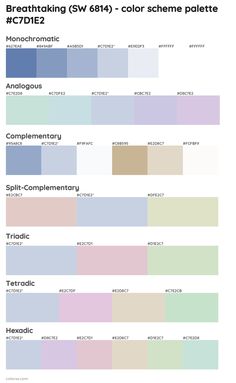 the color scheme for different shades of paint